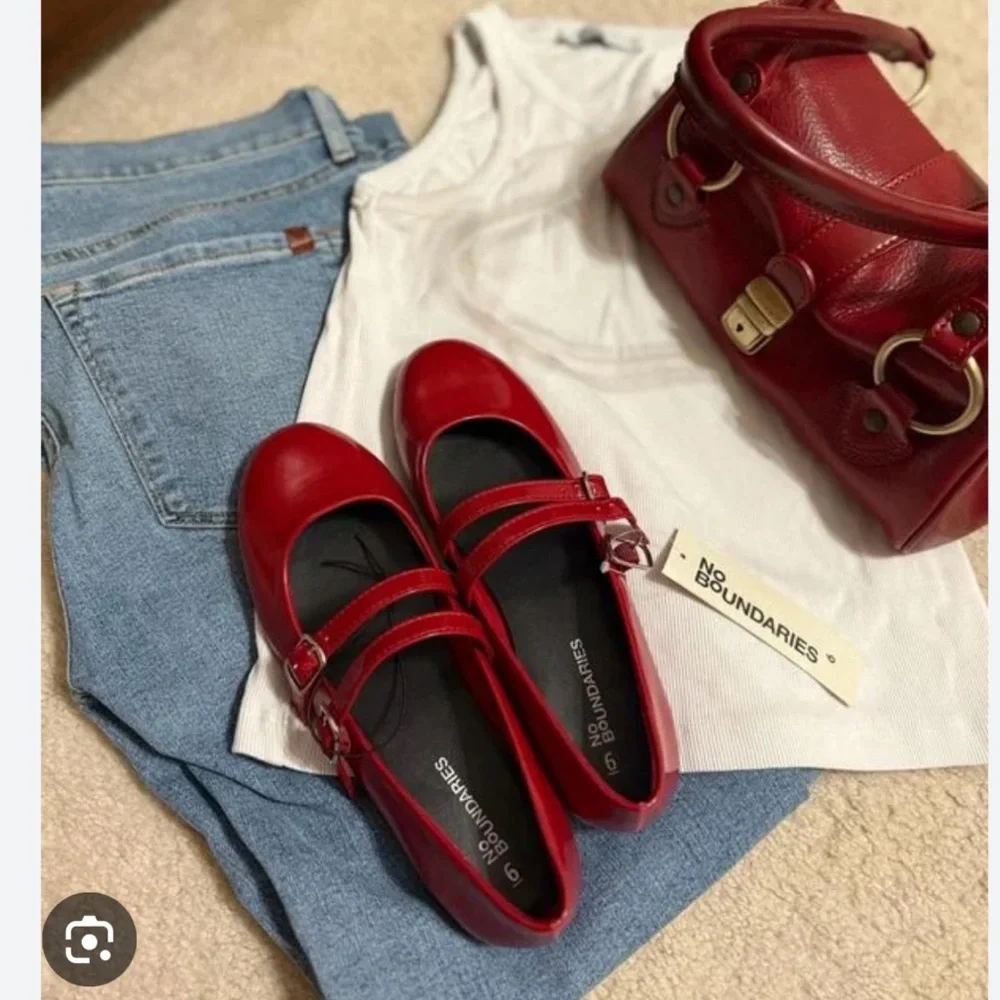 NWT! No Boundaries Women's Red Mary Jane Shoes Double Strap Size 10 - Picture 11 of 12